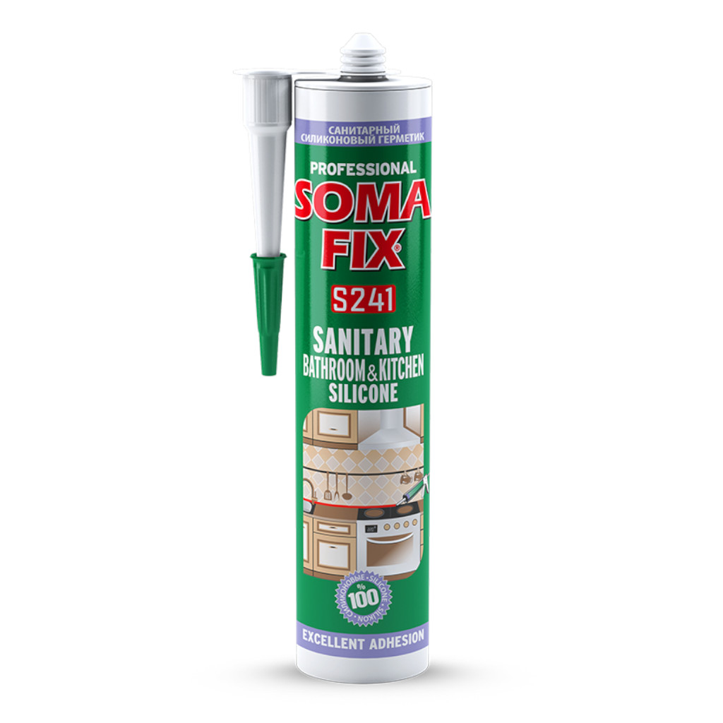 SOMAFIX - Sanitárny silikón biely, 280 ml - S241          