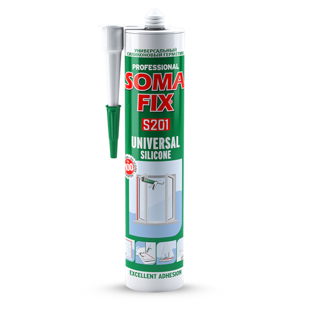 SOMAFIX - Univerzálny silikón biely, 280 ml - S201        