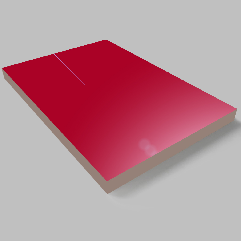 Akrylátová MDF Doska - červená lesk. /PVC/ 18x1220x2800mm 