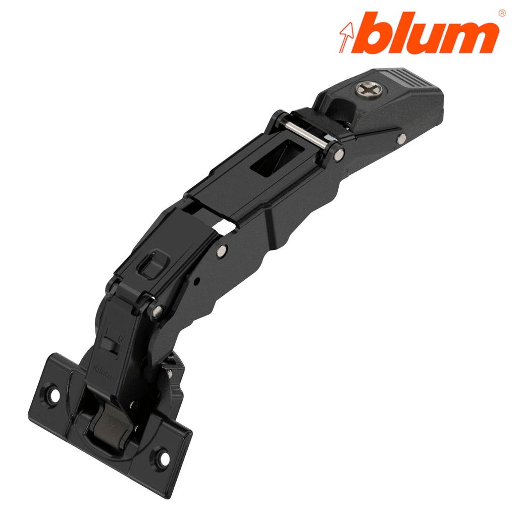 BLUM - Záves - Hydraulický Onyx čierny záves 155´ /Klip-Top/ + platnička 