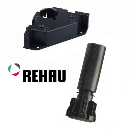 Plastová nožička soklová REHAU - čierna - HARD sada 