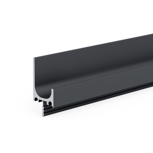 [06UM930C]  Úchytkový Profil Zafrézovací - UM-930 - s koncovkou - ČIERNÝ - 3m