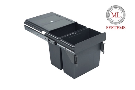 [1133893] Smetný kôš ML do 400´ s tlmením s uchytením - nízky - 2x16L