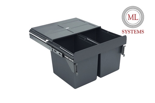 [1133899] Smetný kôš ML do 600´ s tlmením s uchytením - nízky - 2x27L