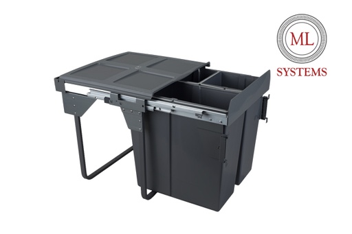 [1133901] Smetný kôš ML do 600´ s tlmením s uchytením - 2x17L+34L