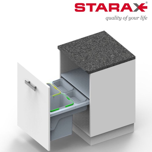 [1114636] Smetný kôš STARAX do 550 s tlmením /2x16L+2x1L/