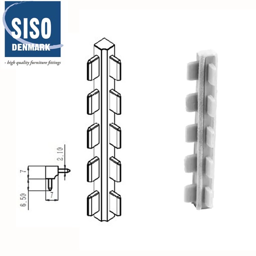 [1218338] SISO dvojstranná spojka na panel - 60mm bielý