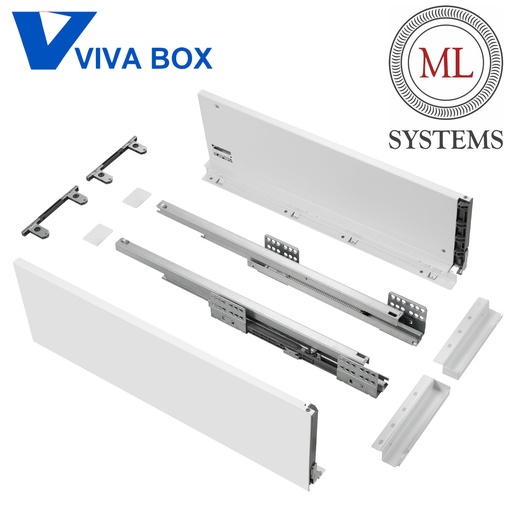 ML SYSTEM - PUSH to OPEN - VIVABOX na 18mm  /H167mm/ Biela - 3D - 1set