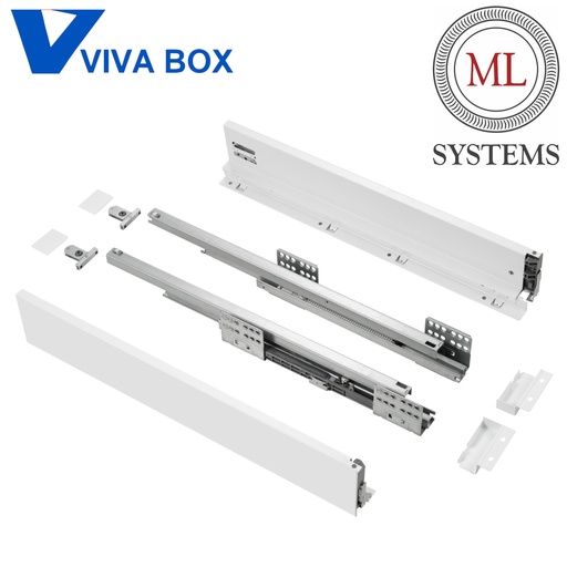  ML SYSTEM - PUSH to OPEN - VIVABOX na 18mm DTD /H86mm/ Biela - 3D - 1set 