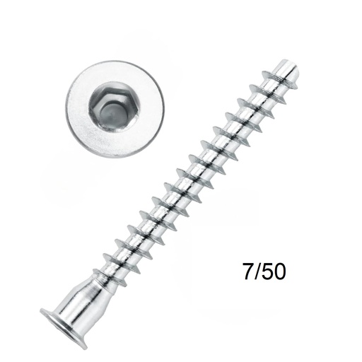 [1700156] Konfirmát 7x50 /cena za  100ks/ NIKEL                     