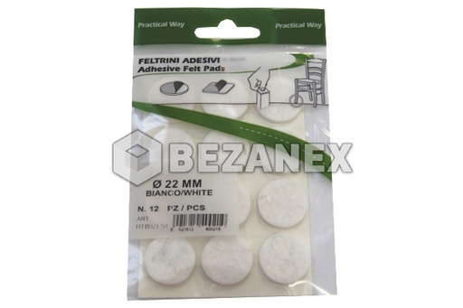 [2008573] Filc - nalepovacie podložky 12ks /gulaté biela 22mm/, bal 