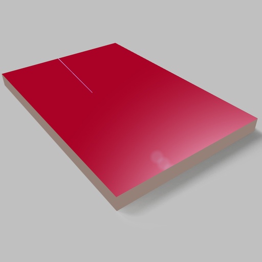 [2408448] Akrylátová MDF Doska - červená lesk. /PVC/ 18x1220x2800mm 