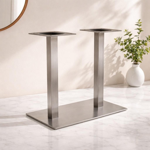 [0308011] Stolová  podnož 740mm - Hranatý NEREZ DUO