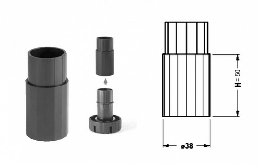 [0408625] Plastová nožička soklová - čierná -CAMAR - predlženie , ks  
