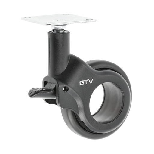 [0534829] Koliesko otoč.STRADA s brzdou plast+oceľ čierna Fi 60mm,ks