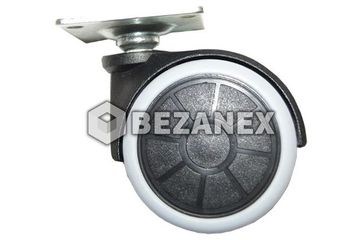 [0503354] Koliesko otočné plast + guma - čierne /Fi 50mm/,  ks      