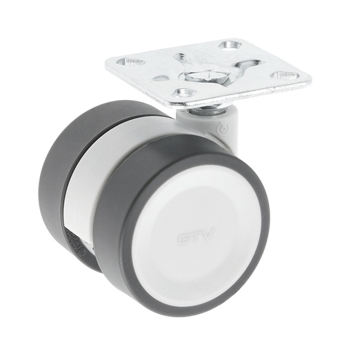 [0534795] Koliesko otočné plast CIRCO+guma,šedé Fi 50mm,  ks        