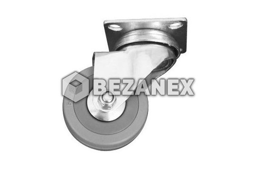 [0503258] koliesko otočné kovové + guma  - šedé /Fi 50mm/, ks       