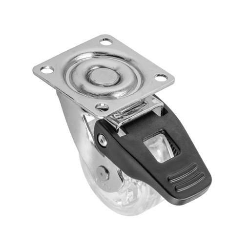 [0511968] Koliesko otočné -  50mm SHIFT - transparentné s brzdou, ks