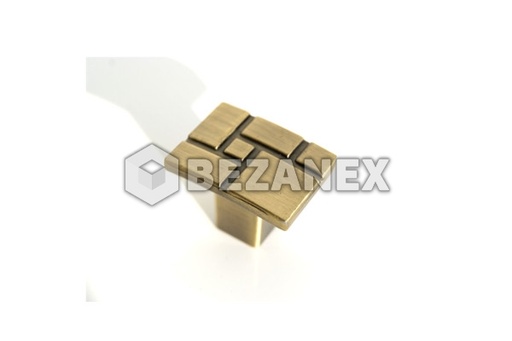 [0607926] Rustikálna úchytka Kockovaný vzor - patina na mosadzi - knopok