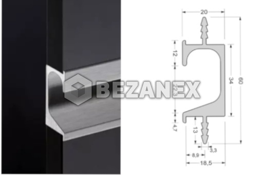 Úchytkový Profil  Zafrézovací  UKW 17 