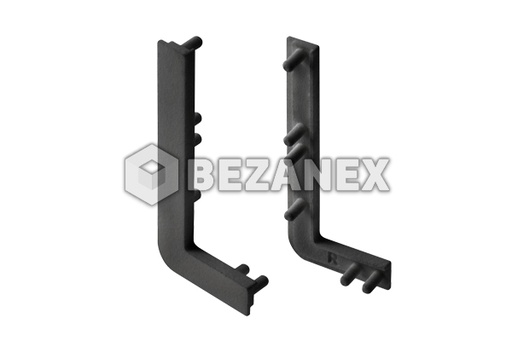 [0628959] Úchytkový Profil VELLO J - koncovky plastové - čierne