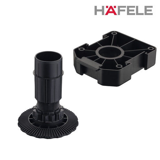 Plastová nožička soklová - čierná - AXILO 1x SET /vrch +spodok/ 