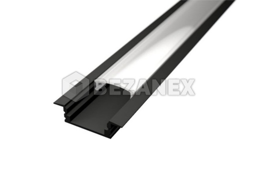 LED PROFIL ČIERNÝ a BIELÝ -  Zafrezovacia s mliečnou krytkou