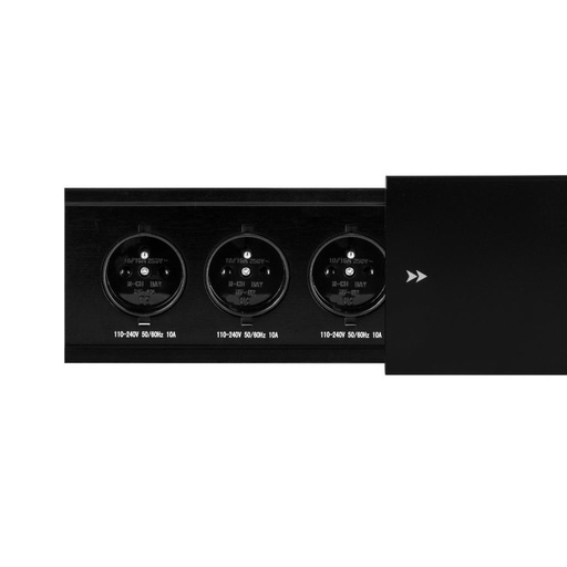 [0828683] Elektrická trojzásuvka s posuvným krytom - čierné 230V+kábel