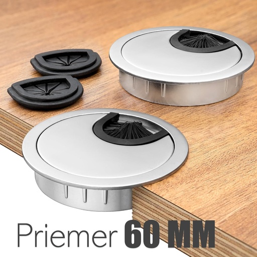 Prechodka na káble - kovová s priemerom 60mm - Viac farieb