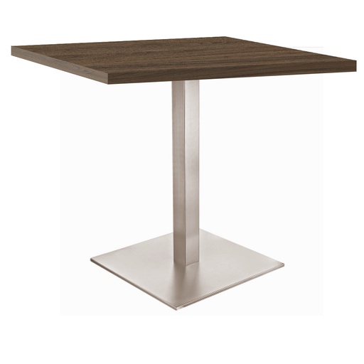 Kaviarenský Stôl /670x670x36/ - H3711 ST9 Orech Carini tabakový - Stolová podnož 740mm Hranatá NEREZ 