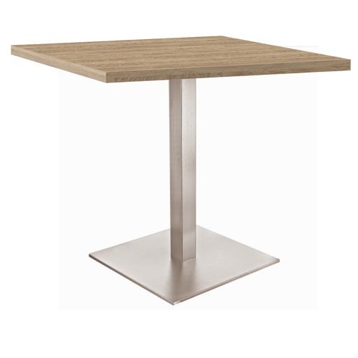 Kaviarenský Stôl /670x670x36/ - H3326 ST28 Dub Gladstone šedo béžový - Stolová podnož 740mm Hranatá NEREZ 