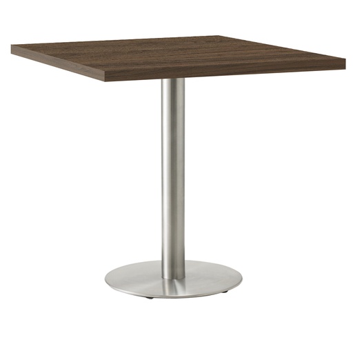 Kaviarenský Stôl /670x670x36/ - H3711 ST9 Orech Carini tabakový - Stolová podnož 740mm Okrúhla Nerez