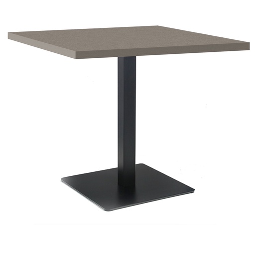 Kaviarenský Stôl /670x670/ - F501 ST2 Hliník Kartáčovaný - Stolová podnož 740mm Hranatá ČIERNÁ (kópia)